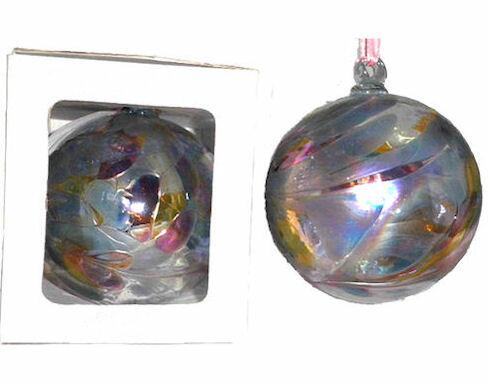 Amelia Birthstone Glass Friendship Ball - March 10cm in Multicolour