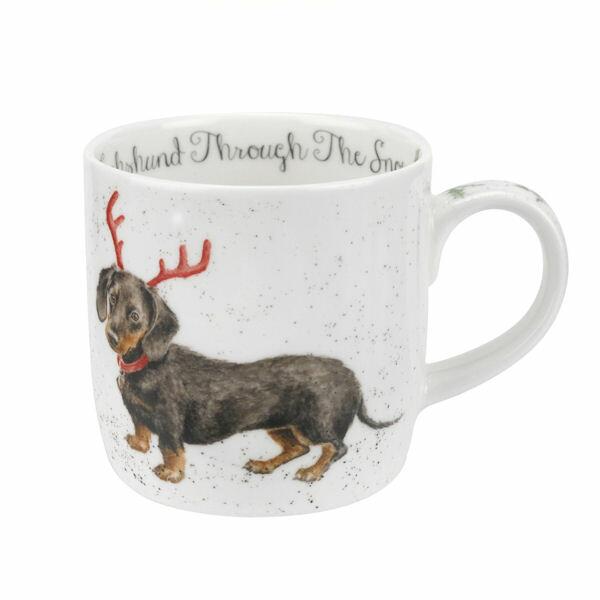Royal Worcester Wrendale Designs - Fine Bone China Mug Dachshund Snow (Dog)