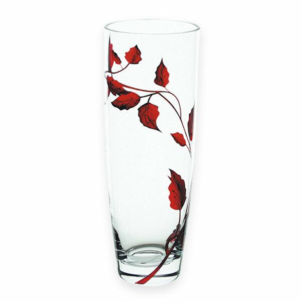 Nobile Glass Ruby Leaf 25cm Vase