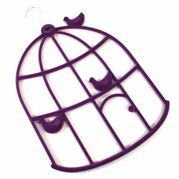 Scarf Hanger - Purple Bird Cage