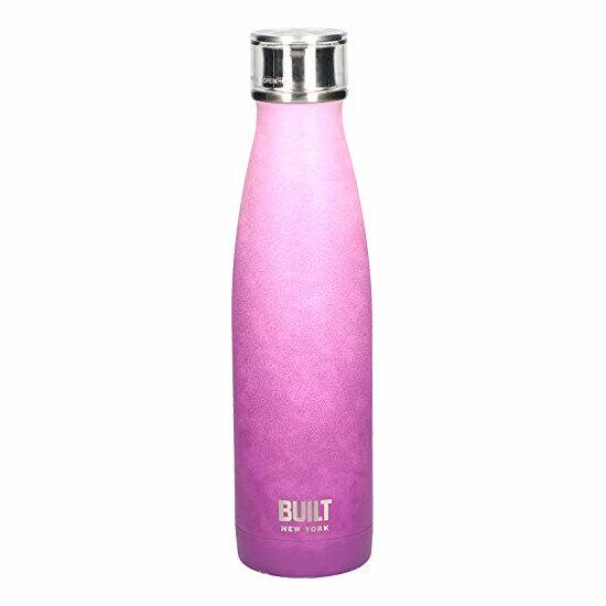 Built Double Walled Stainless Steel Water Bottle 17oz 500ml Pink and Purple Ombre