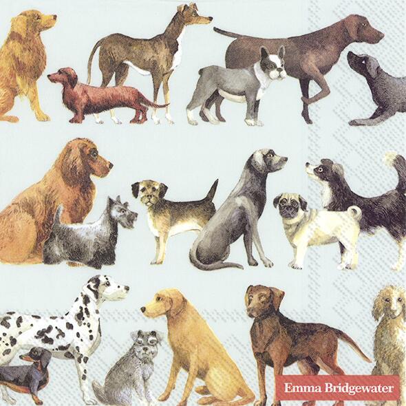Emma Bridgewater - Napkins - Luncheon - Dogs Light Blue