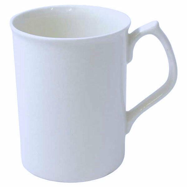 White Bone China Topaz Mug - Set of 6