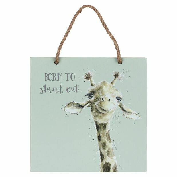 Wrendale Designs Giraffe Wooden Plaque - Born to Stand Out