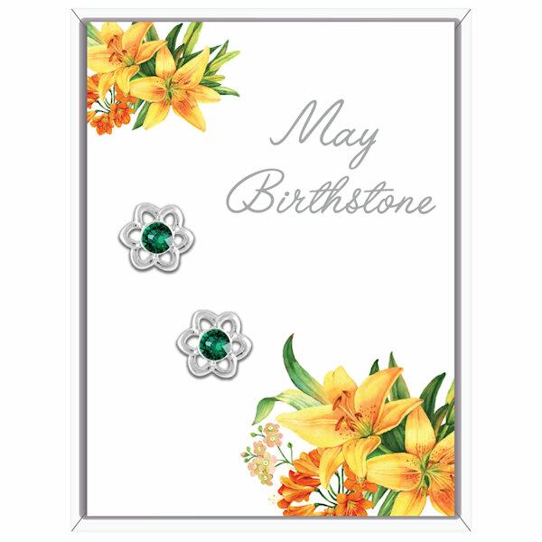 Lila Greetings Card Birthstone Earrings - May