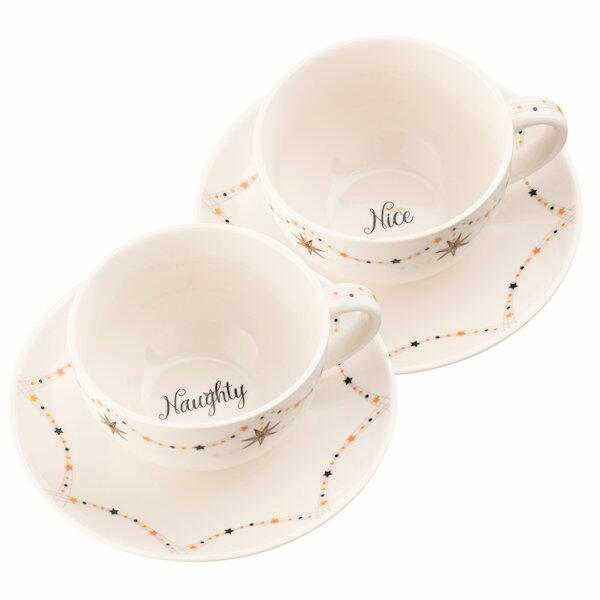 Aynsley Naughty or Nice Cappuccino Cup & Saucer Set of 2