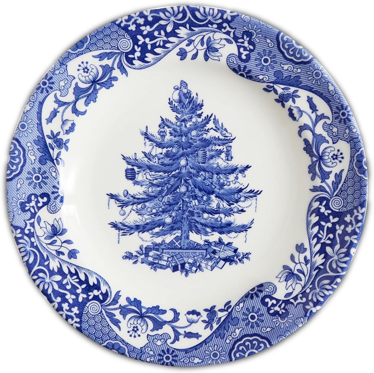 Spode Blue Italian Christmas Tree Plate 20cm