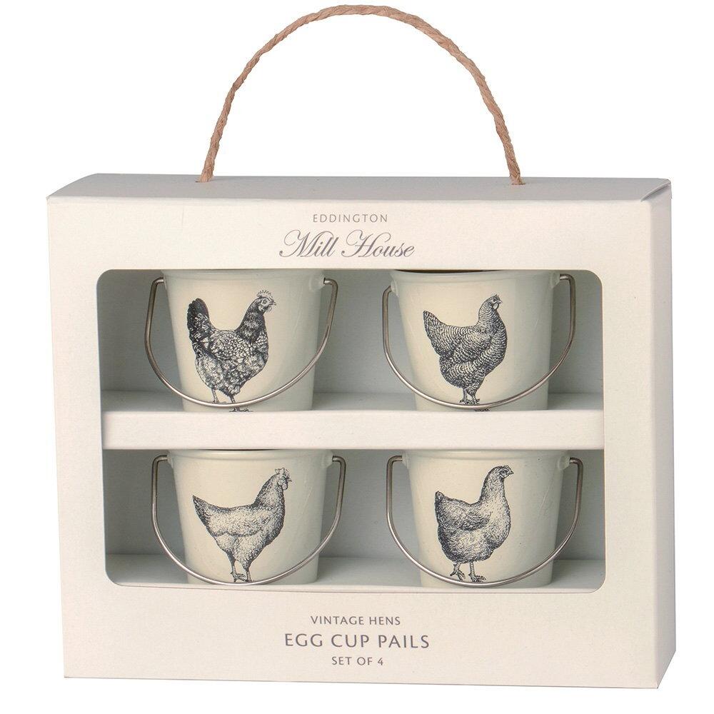 Eddingtons Mill House Cream Vintage Hens Egg Cup Pails Set of 4