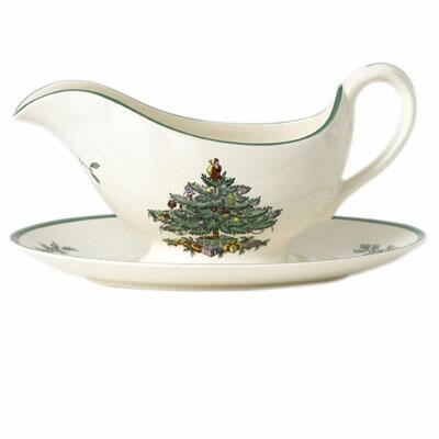 Spode Christmas Tree - Sauce Boat and Stand 11oz 0.33L