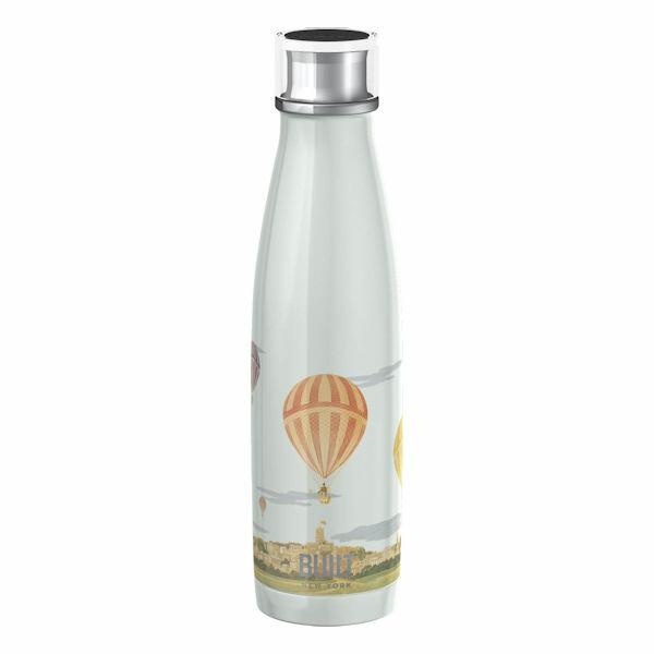 Built Double Walled Stainless Steel Water Bottle 17oz 500ml V&A Hot Air Balloon Design