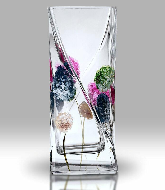 Nobile Glass PomPom Dahlia Twist Vase 20cm