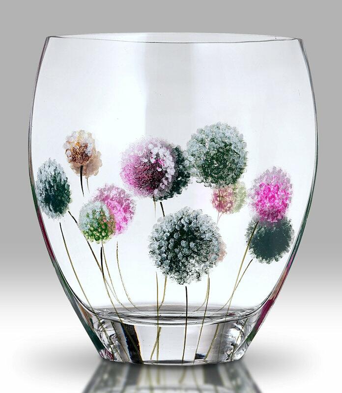 Nobile Glass PomPom Dahlia Curve Vase 21cm