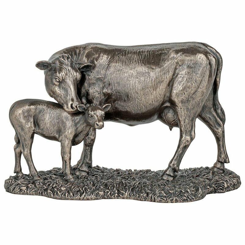 Genesis Fine Arts - Cow and Calf Bronze Large