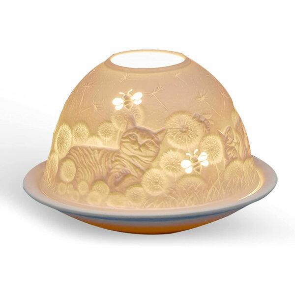 Light Glow Cats & Bees Tealight Candle Holder