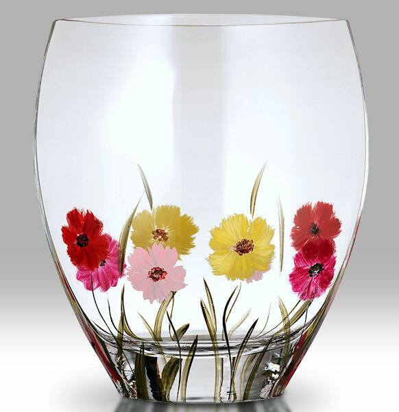 Nobile Glass Gerbera Curved Vase 21cm