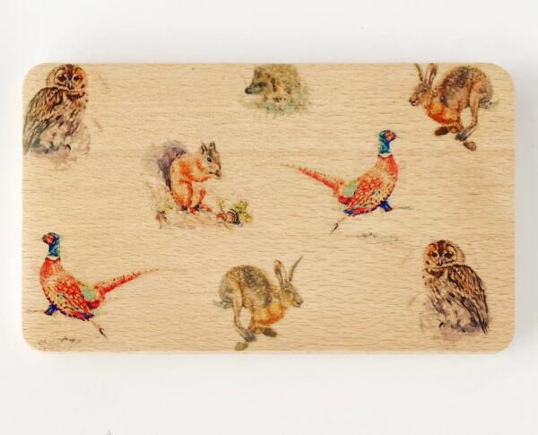 Country Creation - Large Beech Chopping Board - Wildlife