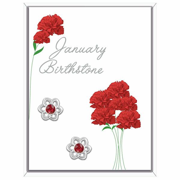 Lila Greetings Card Birthstone Earrings - January