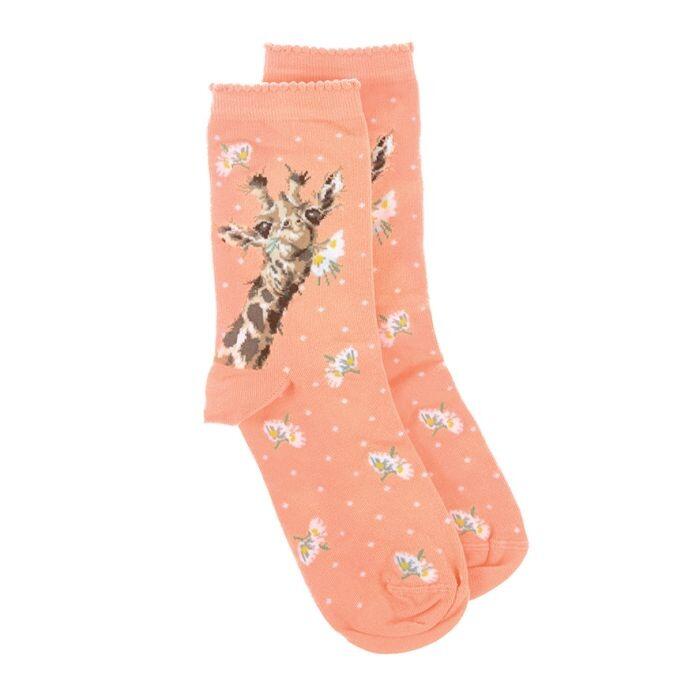Wrendale Designs - Ladies Socks - Giraffe Flowers