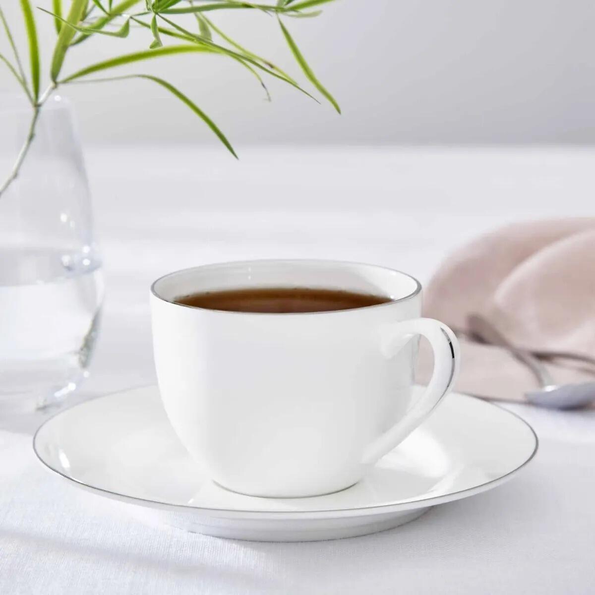 Royal Worcester Serendipity Platinum Teacup & Saucer 0.25L Set of 4