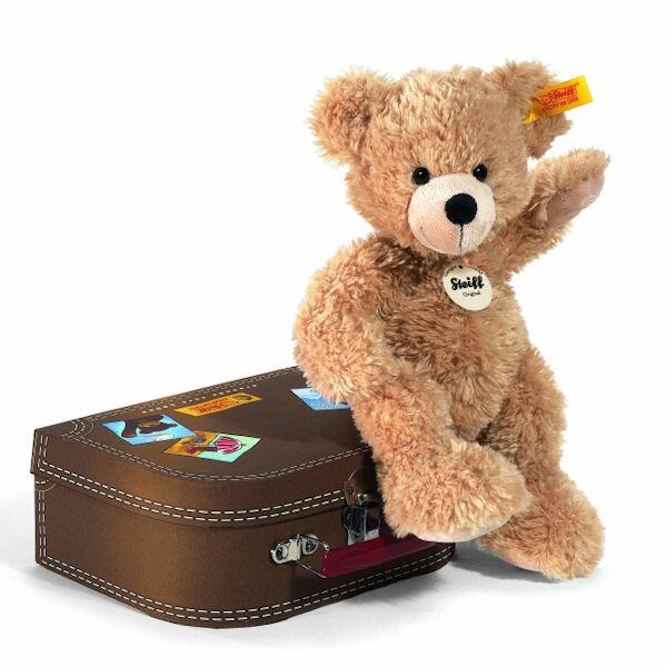 Steiff Fynn Beige Teddy Bear 28cm in Brown Suitcase
