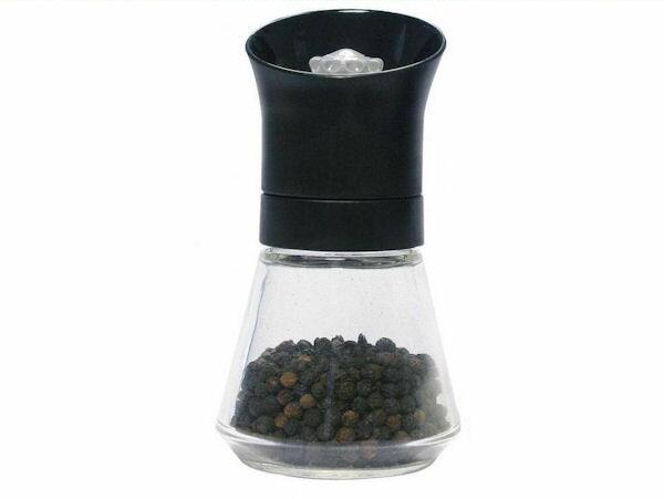 T&G - Tip Top Pepper Mill with Black Top & Glass Base