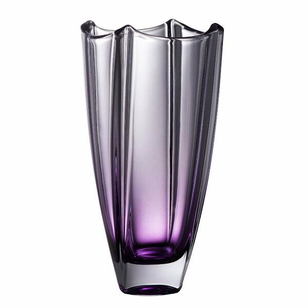 Galway Crystal Dune Amethyst Square Vase 10 inch