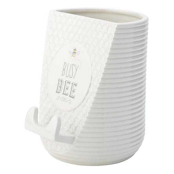 Bee Happy -  Utensil Pot & Cookbook or Tablet Stand