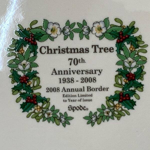 Spode Christmas Tree - 70th Anniversary Buffet Plate Back Stamp