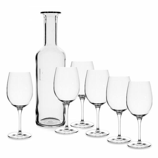 Luigi Bormioli Optima Wine Sommelier Set - 6 Glasses & Carafe