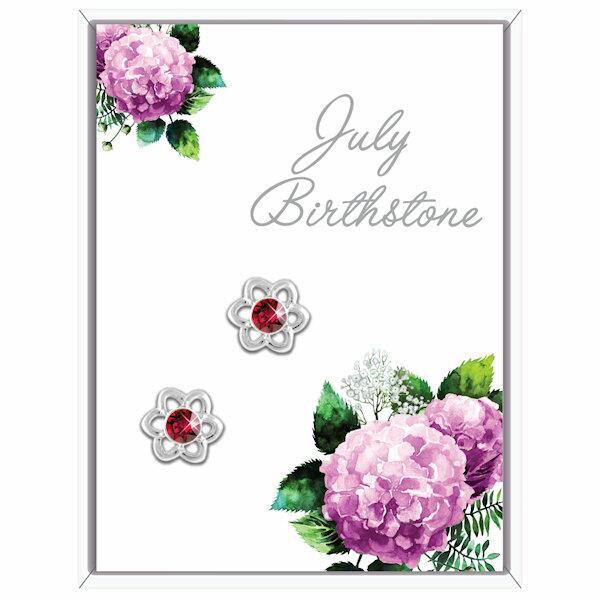 Lila Greetings Card Birthstone Earrings - July