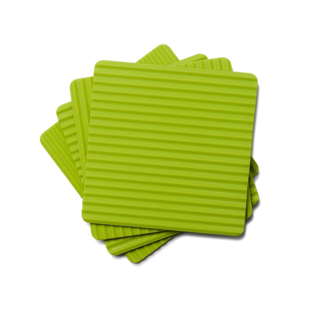 Zeal Silicone Square Coaster Trivet 9.5cm Set of 4 Neon Lime