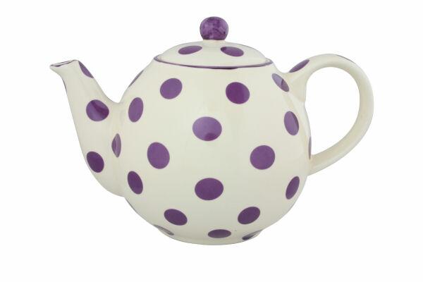London Pottery Globe Teapot 4 Cup Aubergine Spots