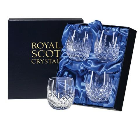 Royal Scot Crystal - Mixed Set of 4 Barrel Tumblers - Presentation Boxed