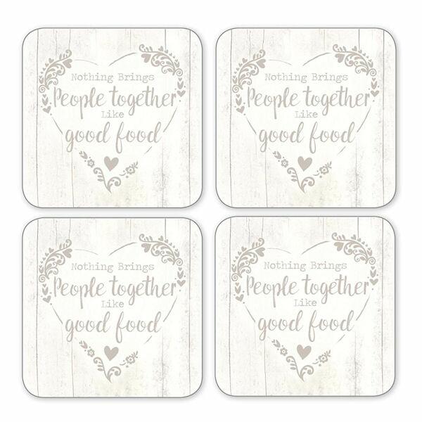 Cooksmart - Food for Thought Coasters - Set of 4