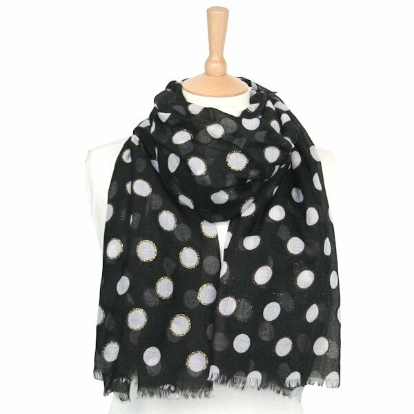 Dot Scarf with Sparkle - Black