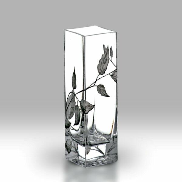 Nobile Glass Silver Leaf Bud Vase 21cm