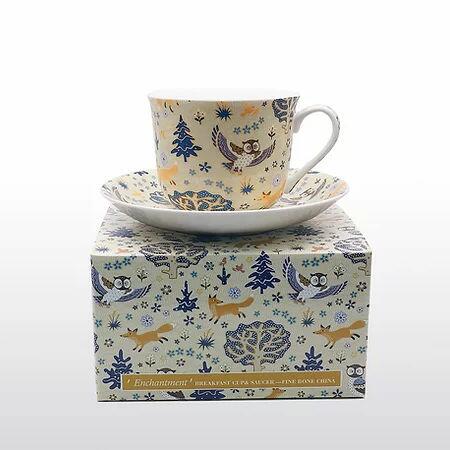 Heritage Bone China - Large Breakfast Cup & Saucer - Enchantment Gift Boxed