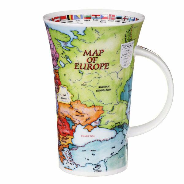 Dunoon Glencoe Shape Mug - Map of Europe - Boxed