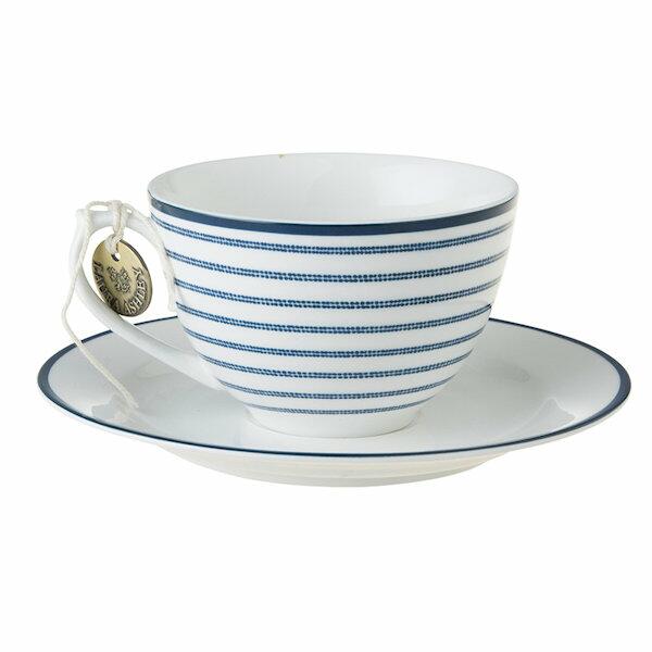 Laura Ashley Blueprint - Cappuccino Cup & Saucer Candy Stripe