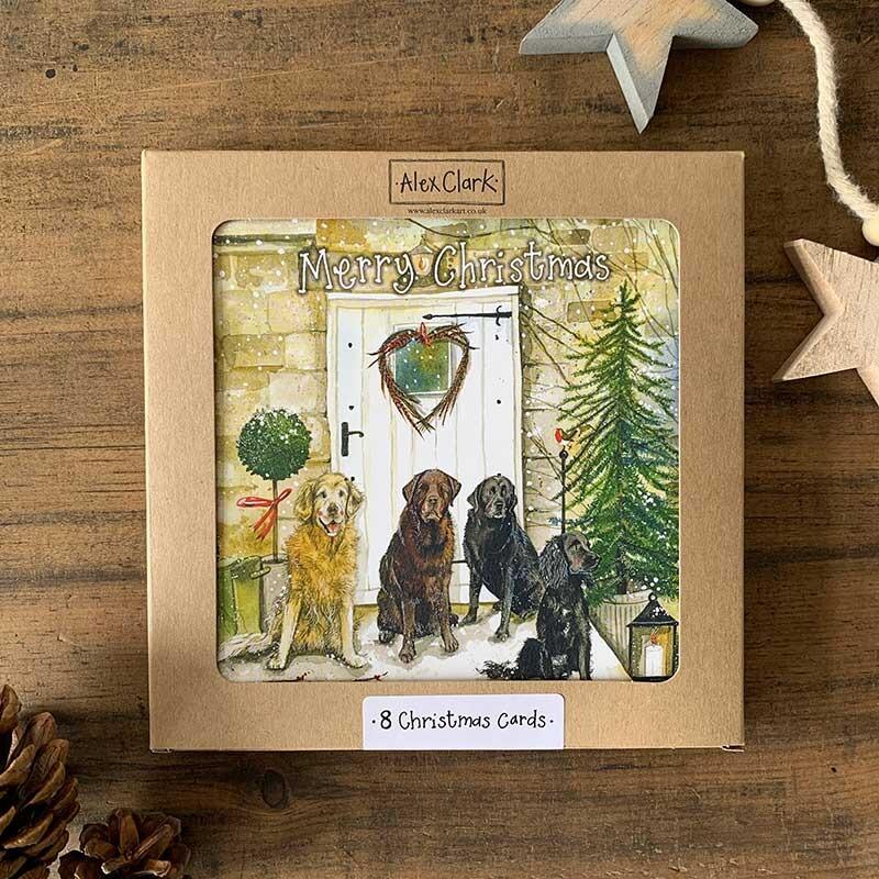Alex Clark Christmas Dogs Box Set of 8 Cards