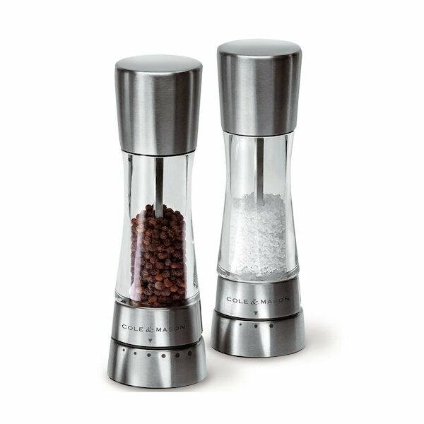 Cole & Mason - Gourmet Precision Derwent Acrylic and Stainless Steel Salt & Pepper Mill Gift Set