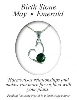Birthstone Heart Pendant May Emerald