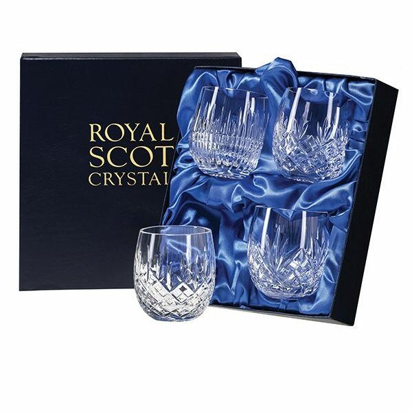 Royal Scot Crystal - Mixed Set of 4 Barrel Tumblers - Presentation Boxed