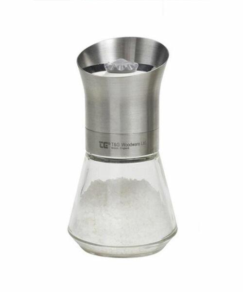 T&G - Tip Top Salt Mill with Stainless Steel Top & Glass Base