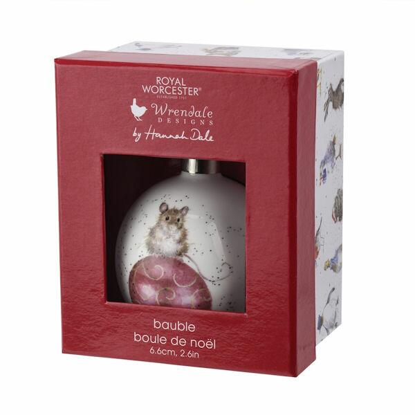 Royal Worcester Wrendale Designs - Christmas Decoration - Not a Creature was Stirring Mouse