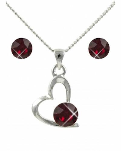 Emotion Set - Adoration - Siam Pendant and Earring Set