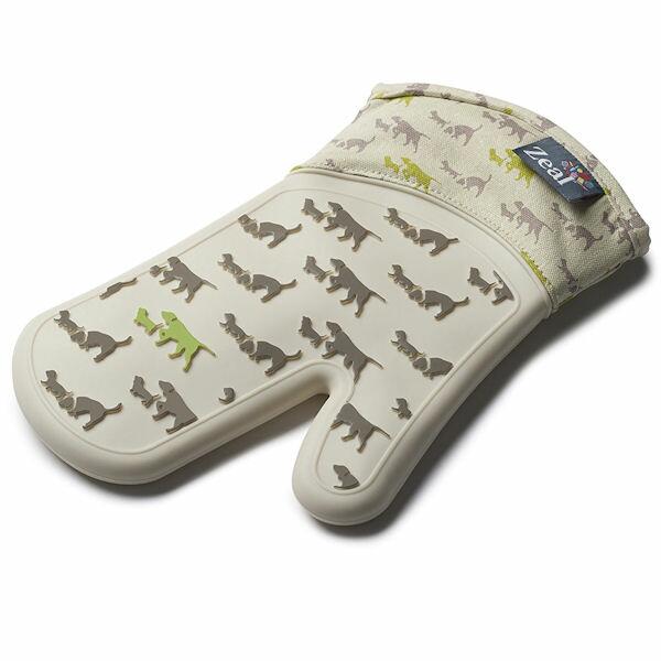Zeal Silicone Heavy Duty Single Oven Glove Mitt Cream Dog