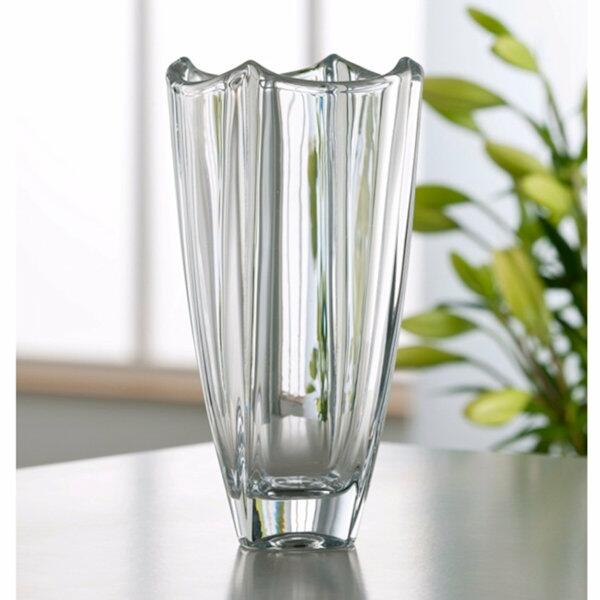 Galway Crystal Dune Square Vase 10 inch