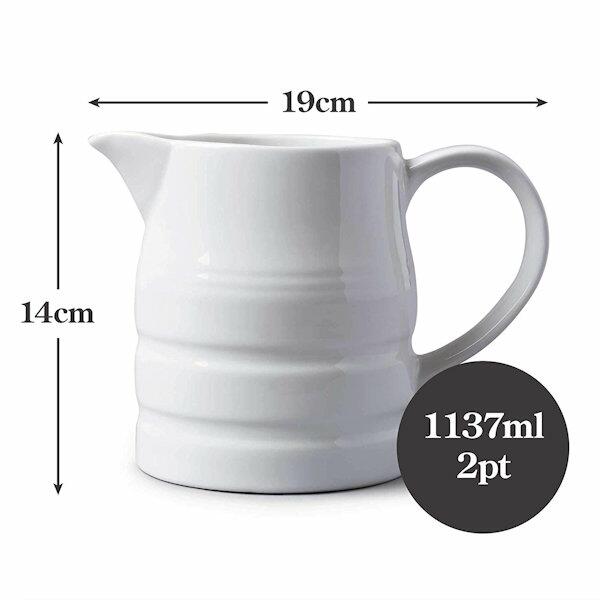 W M Bartleet & Sons Churn Jug 2 Pint White