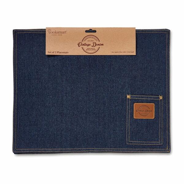 Cooksmart Oxford Vintage Denim Placemats - Set of 2
